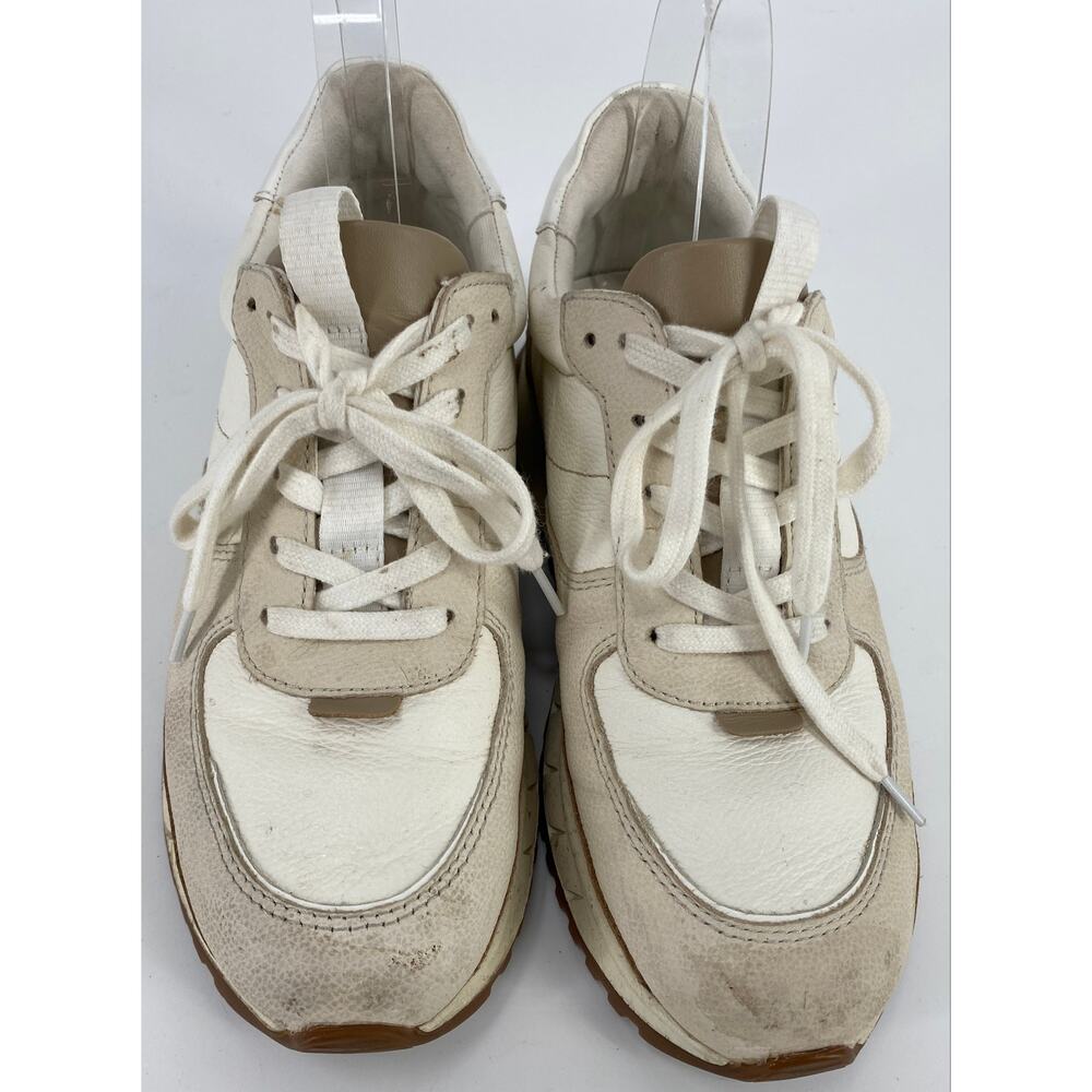Madewell Kickoff Trainer women 7.5 Neutral Colorblock Leather laceup Sneakers - Picture 3 of 9
